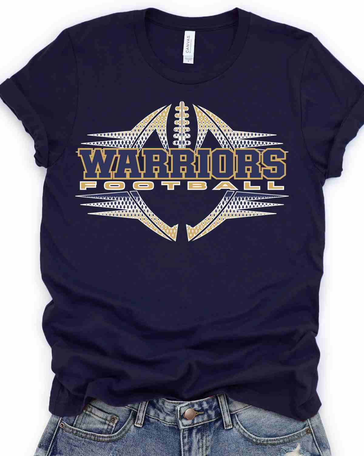 Warrior Football Halftone DTF Transfer