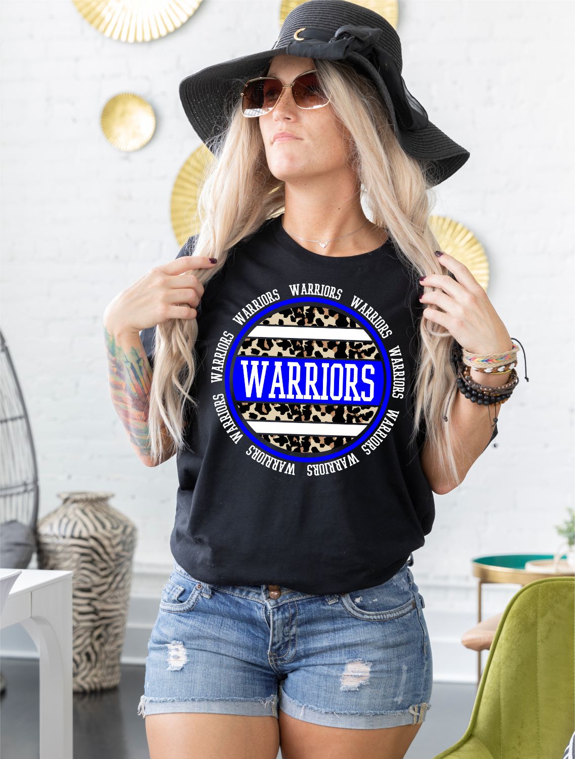 Warriors Leopard Circle DTF Transfer