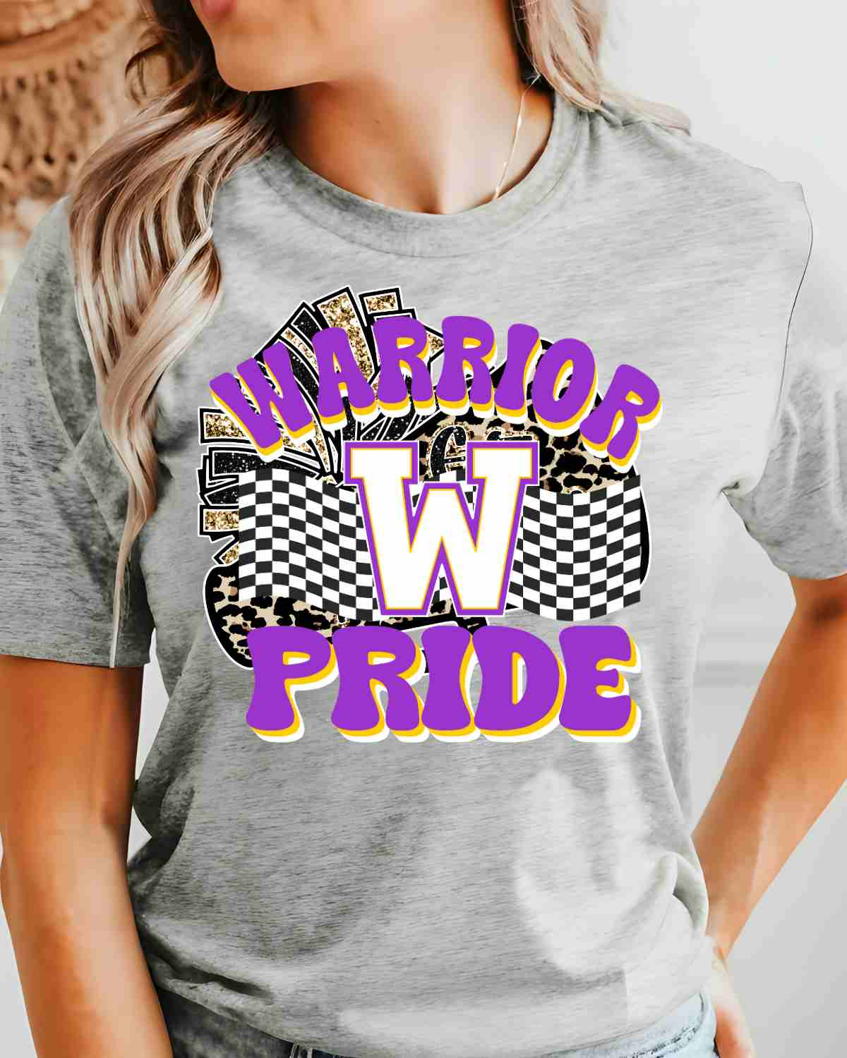 Warrior Pride Checkered Banner DTF Transfer