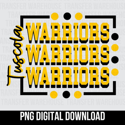 Tuscola Warriors Rectangle with Dots Digital Download