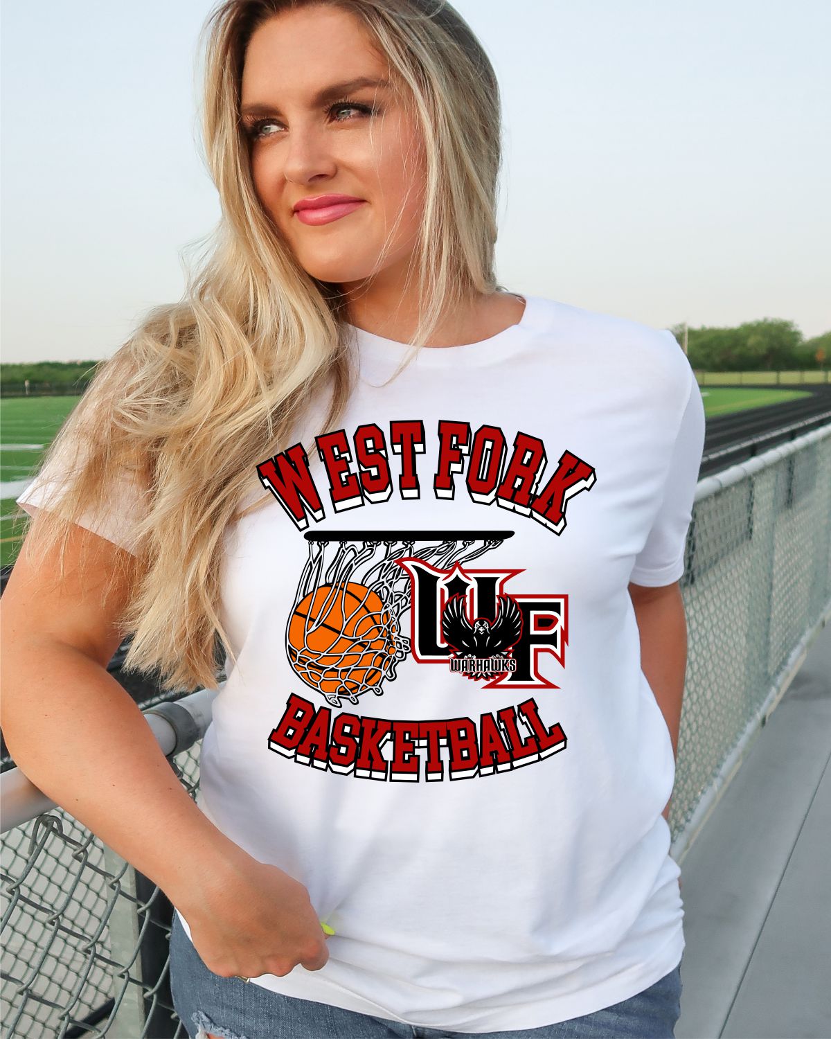 West Fork Warhawks Basketball & Hoop DTF Transfer