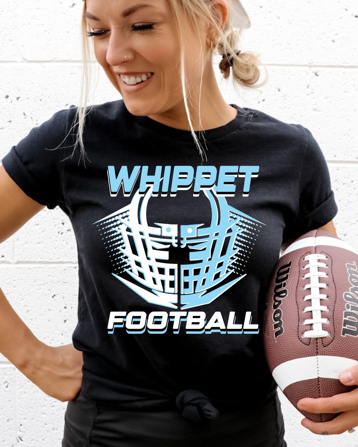 Whippet Football Helmet Halftone DTF Transfer