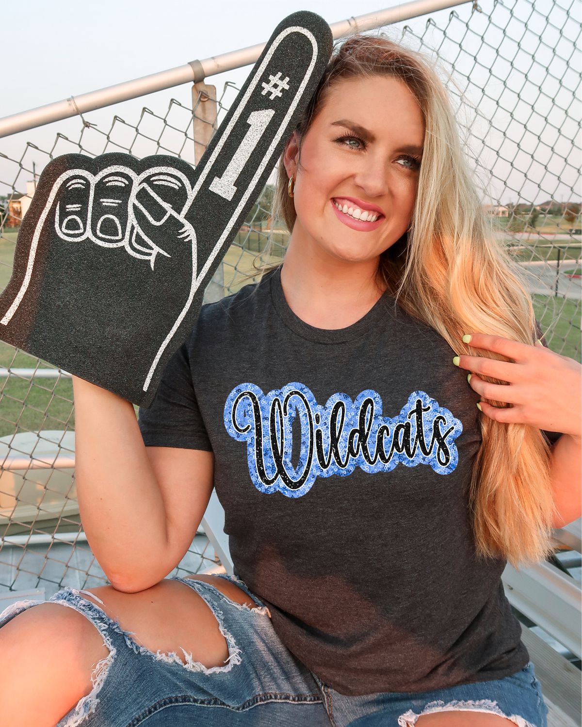 Wildcats Sequin Script Word DTF Transfer