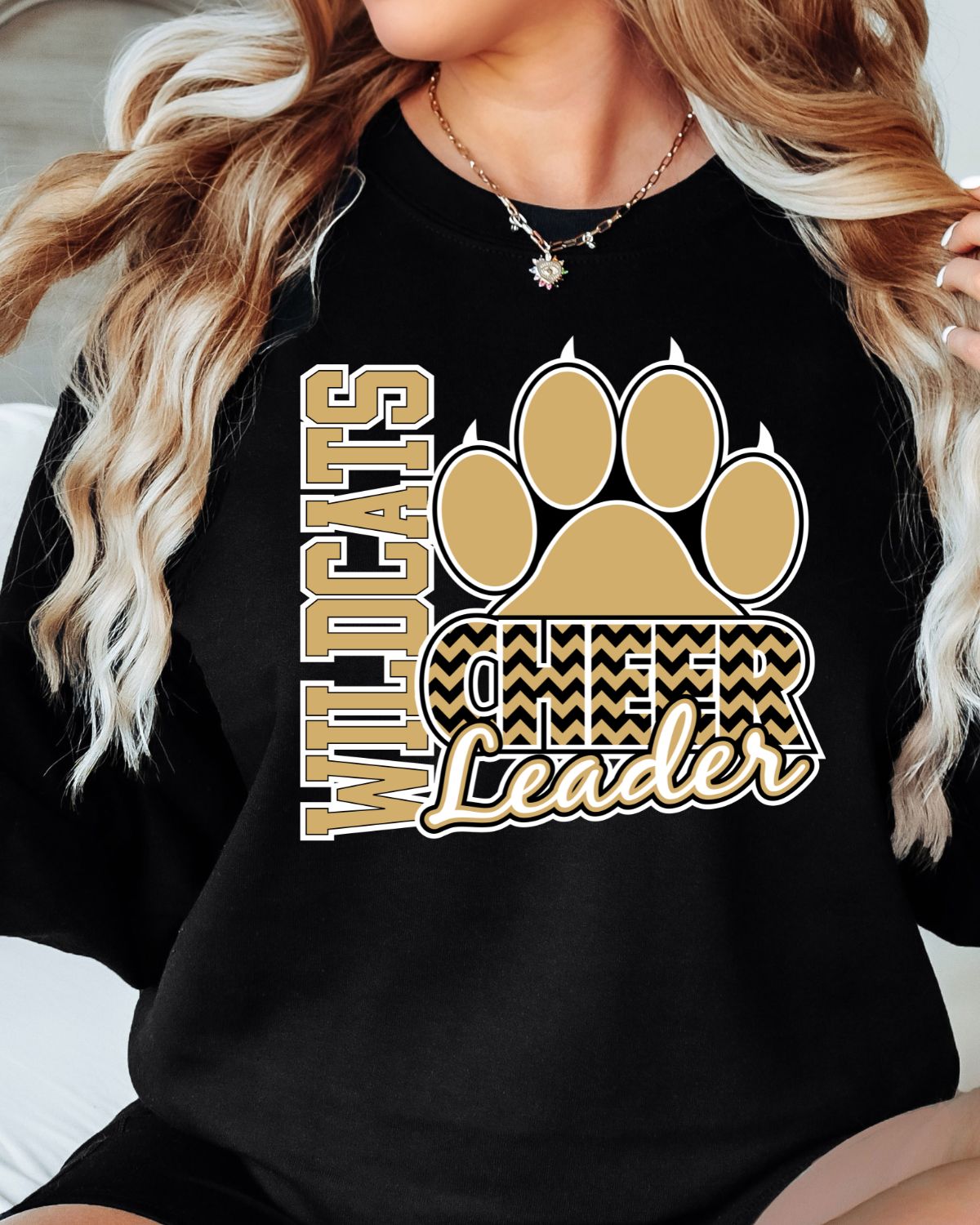 Wildcats Cheerleader Paw Chevron DTF Transfer