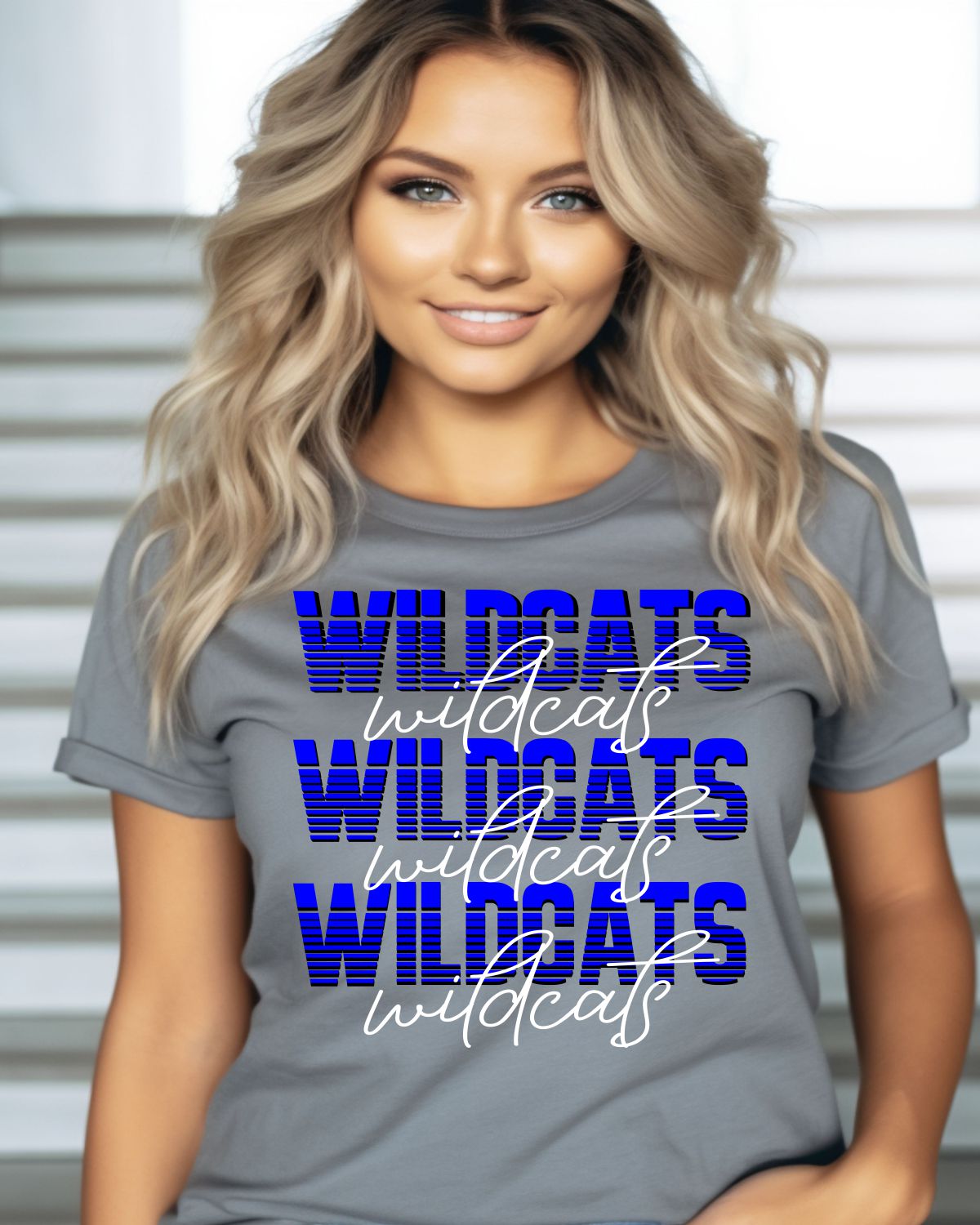 Wildcats Sliced Letters Repeating DTF Transfer