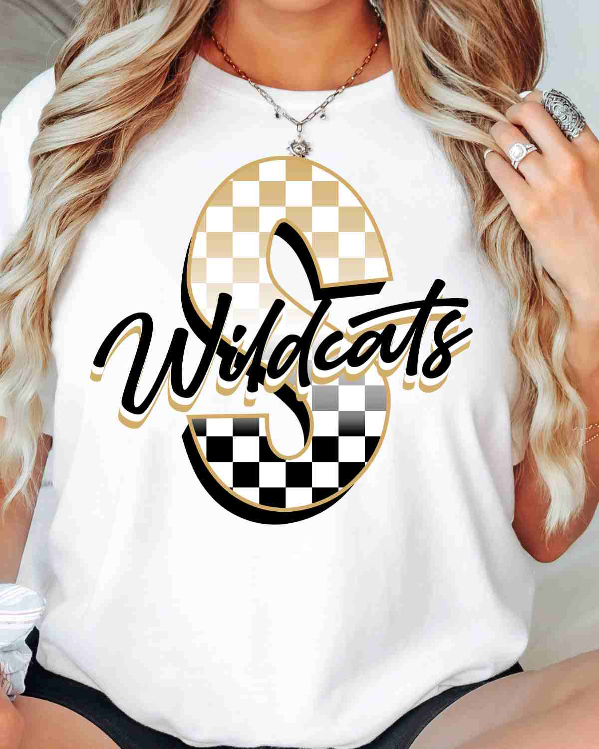 Seiling Wildcats Checkered Letter DTF Transfer