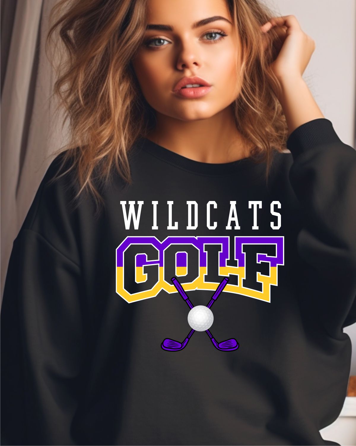 Wildcats Golf Crossed Clubs DTF Transfer