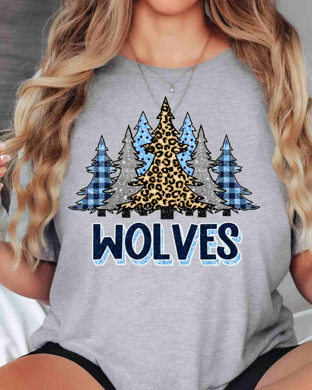 Wolves Christmas Trees DTF Transfer