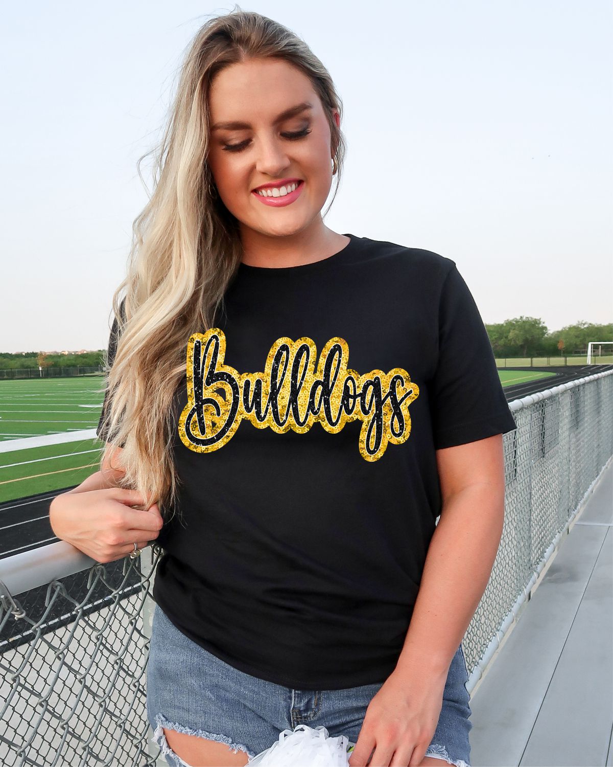 Bulldogs Sequin Script Word DTF Transfer