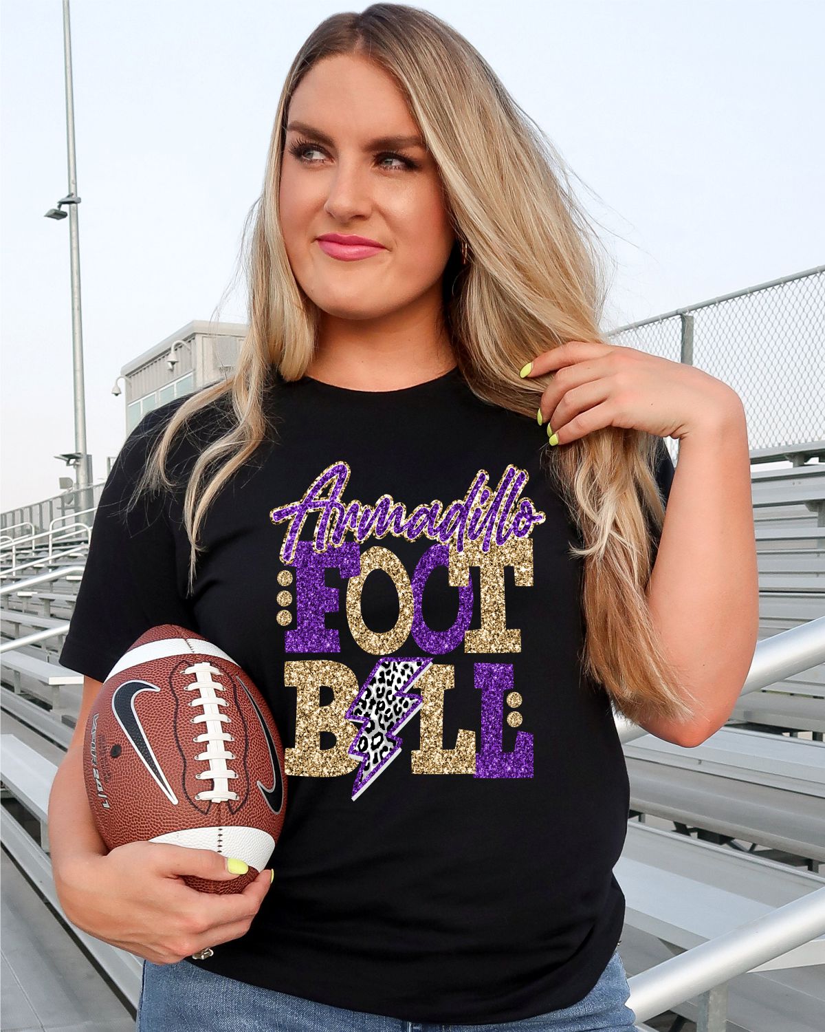 Armadillo Football with Bolt Transfer - Rustic Grace Heat Transfer Company