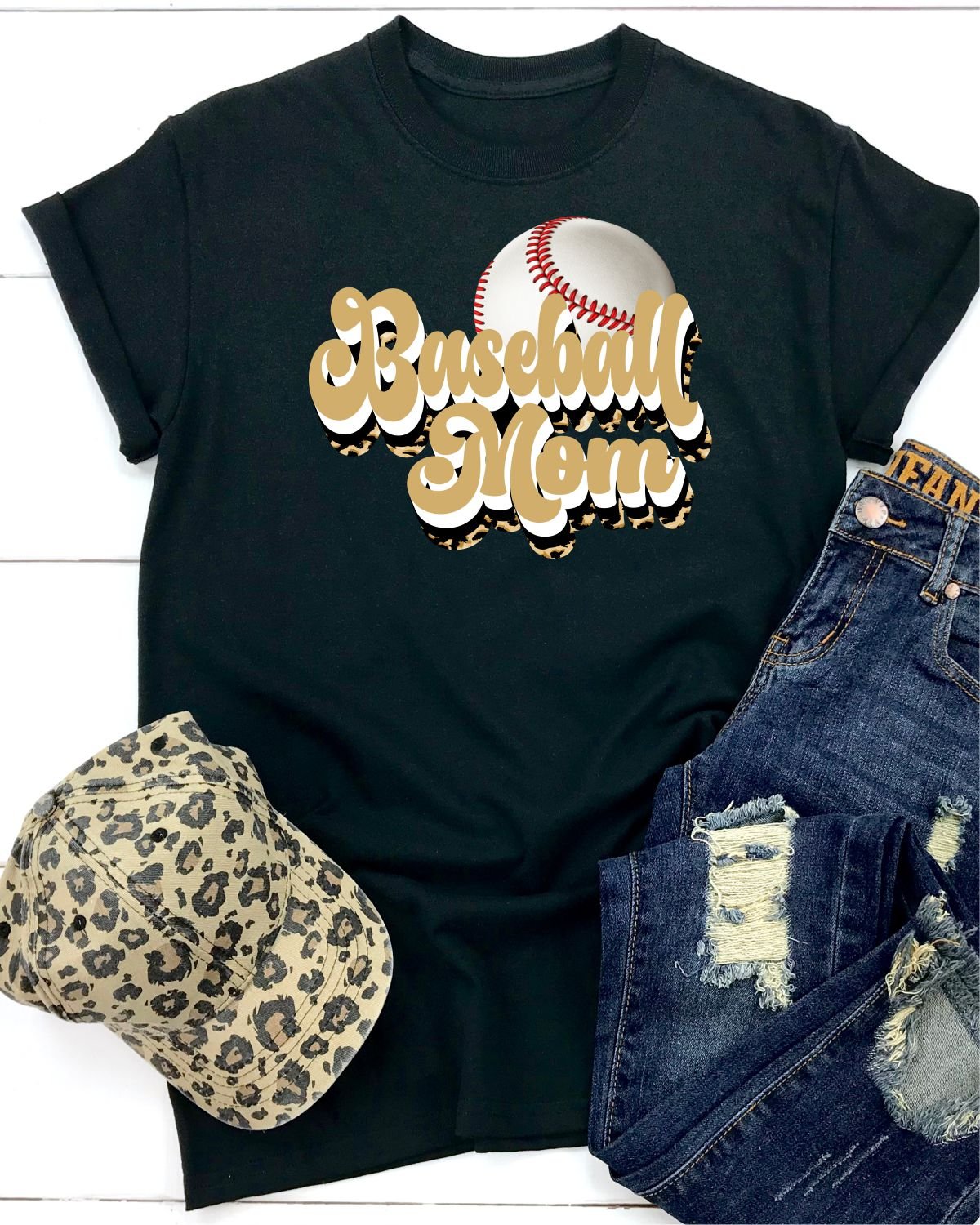 Baseball Mom Retro Word Transfer - Rustic Grace Heat Transfer Company