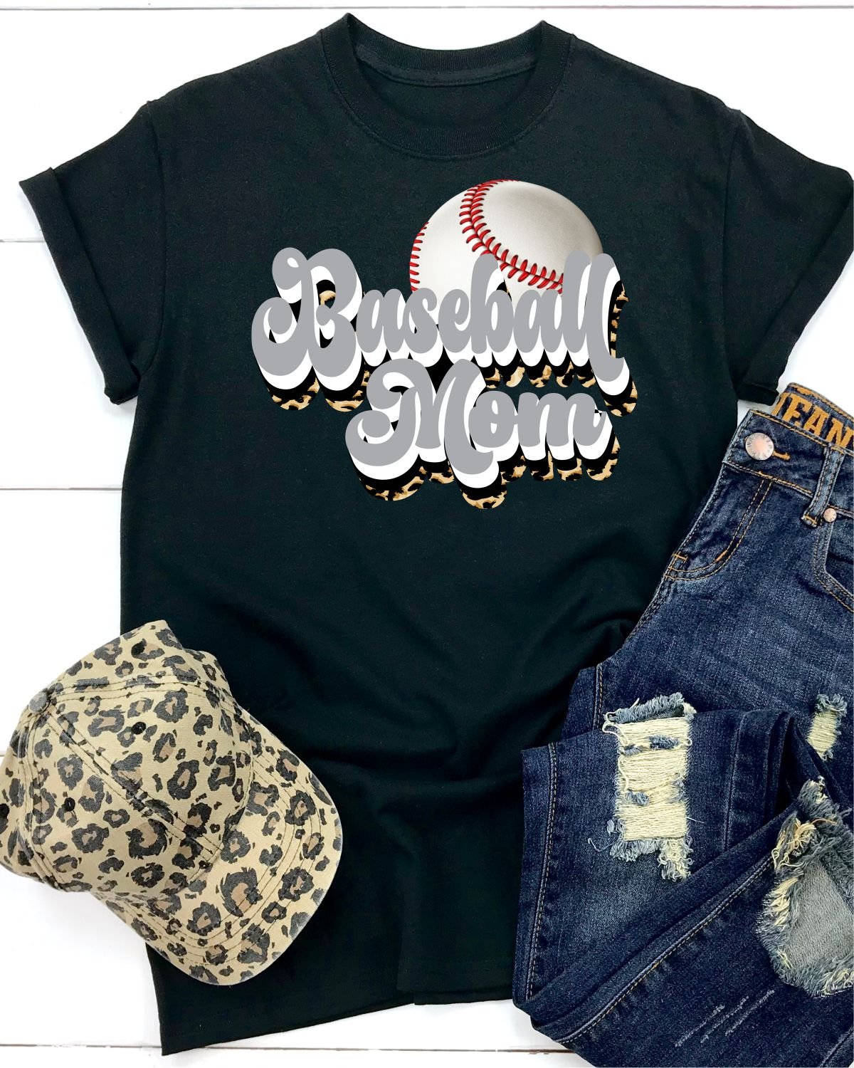 Baseball Mom Retro Word Transfer - Rustic Grace Heat Transfer Company