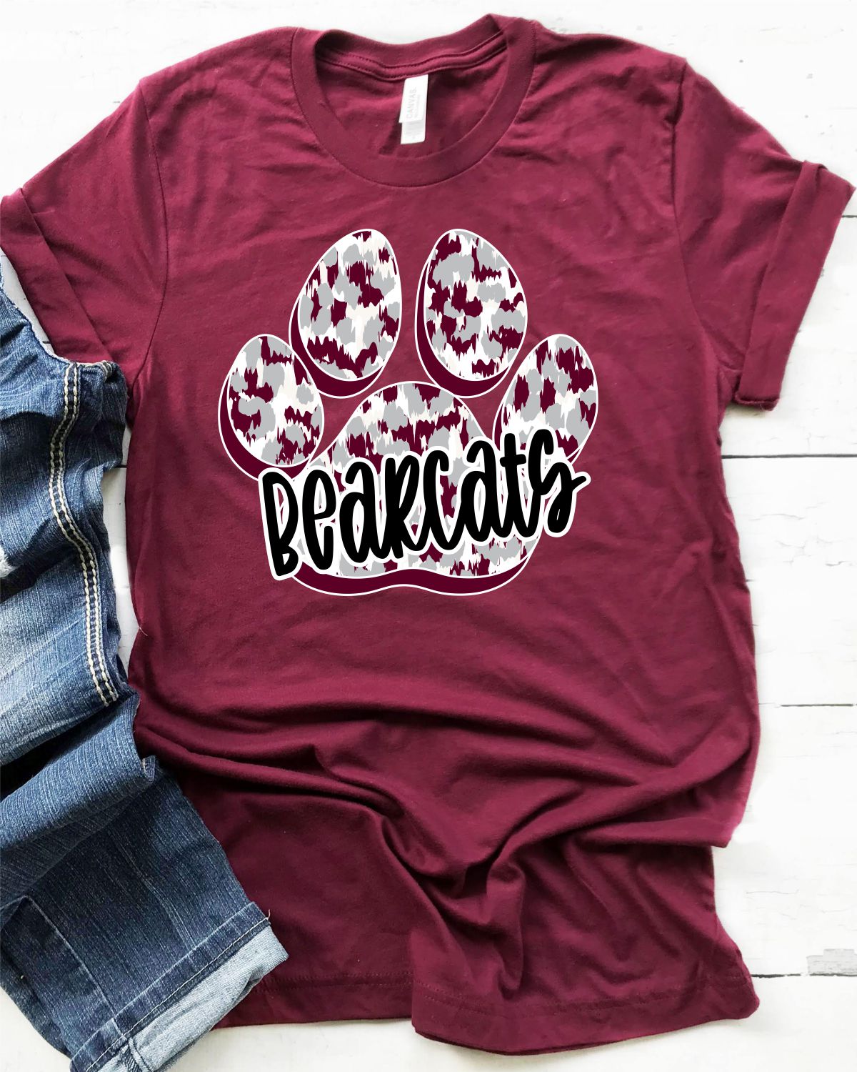 Bearcats Paw Print Transfer - Rustic Grace Heat Transfer Company