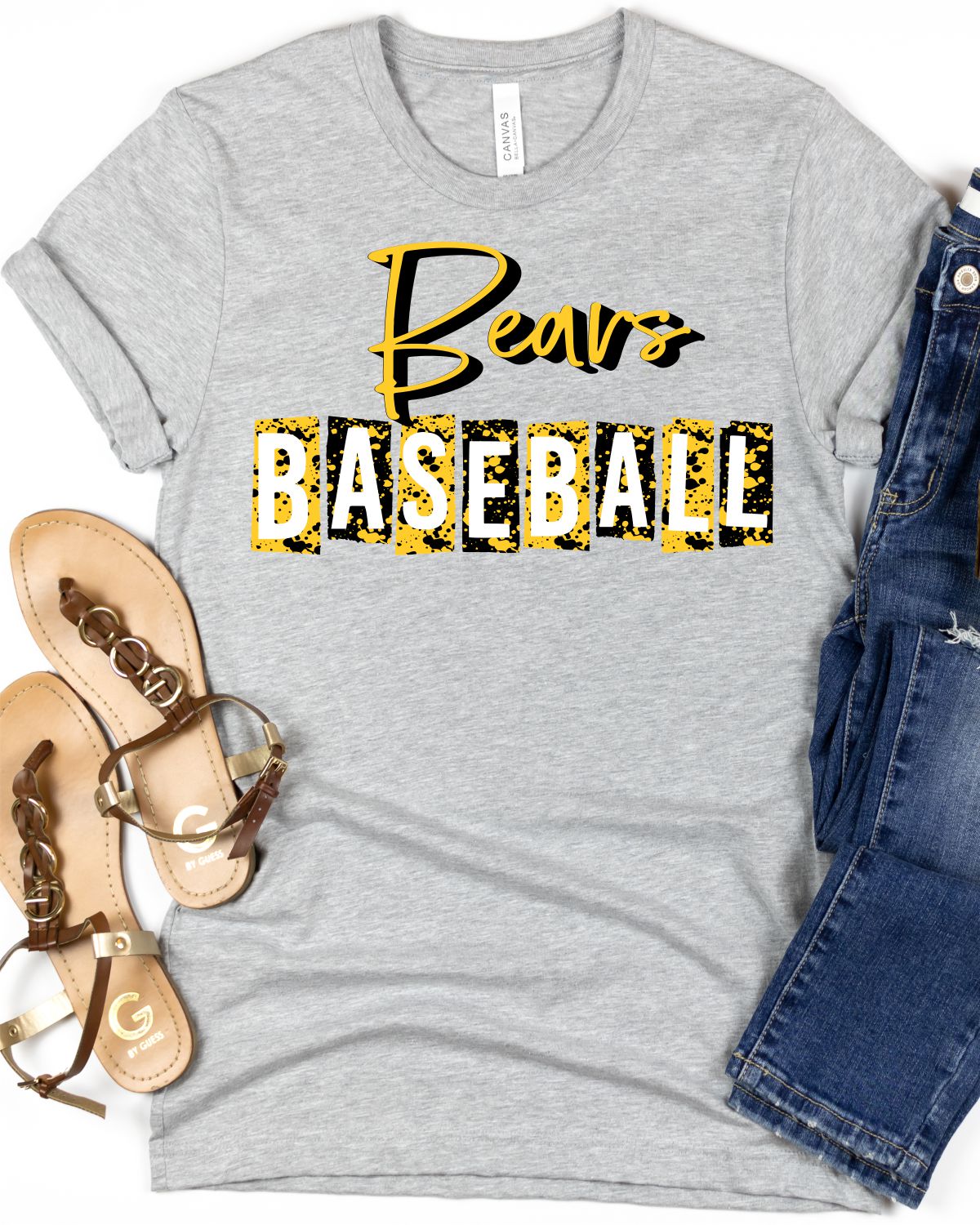 Bears Baseball Grunge Lettering Transfer - Rustic Grace Heat Transfer Company