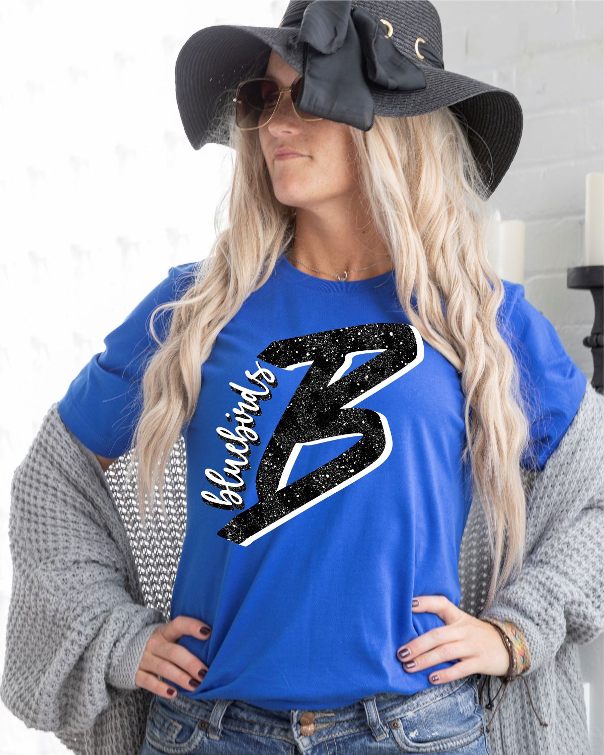 Bluebirds Black / White Letter Transfer - Rustic Grace Heat Transfer Company