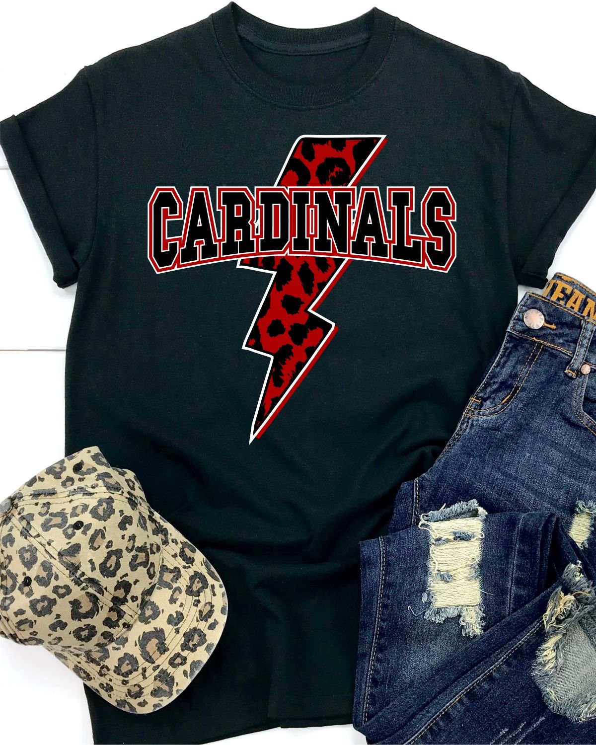 Cardinals Bolt Leopard Transfer - Rustic Grace Heat Transfer Company