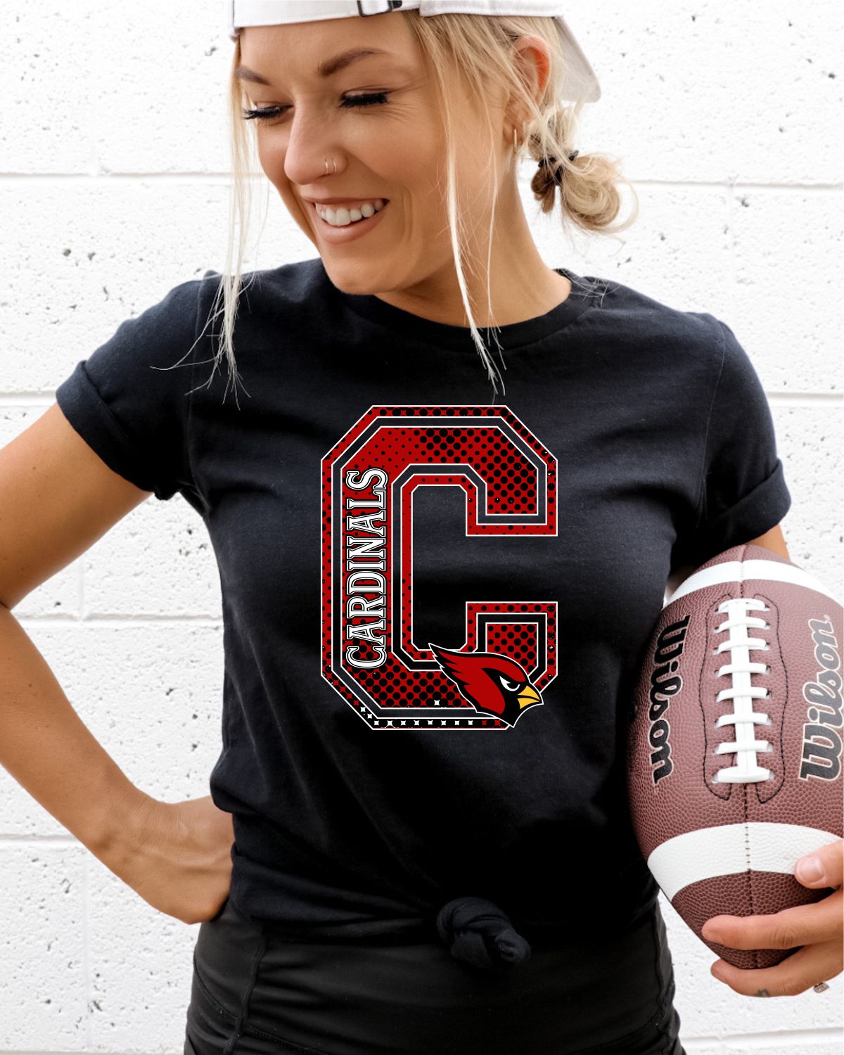 Cardinals Letter with Mascot Transfer - Rustic Grace Heat Transfer Company