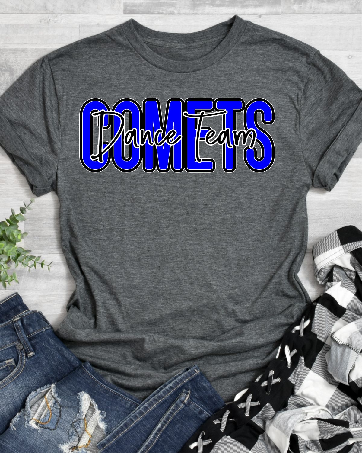 Comets Dance Team Word Transfer - Rustic Grace Heat Transfer Company