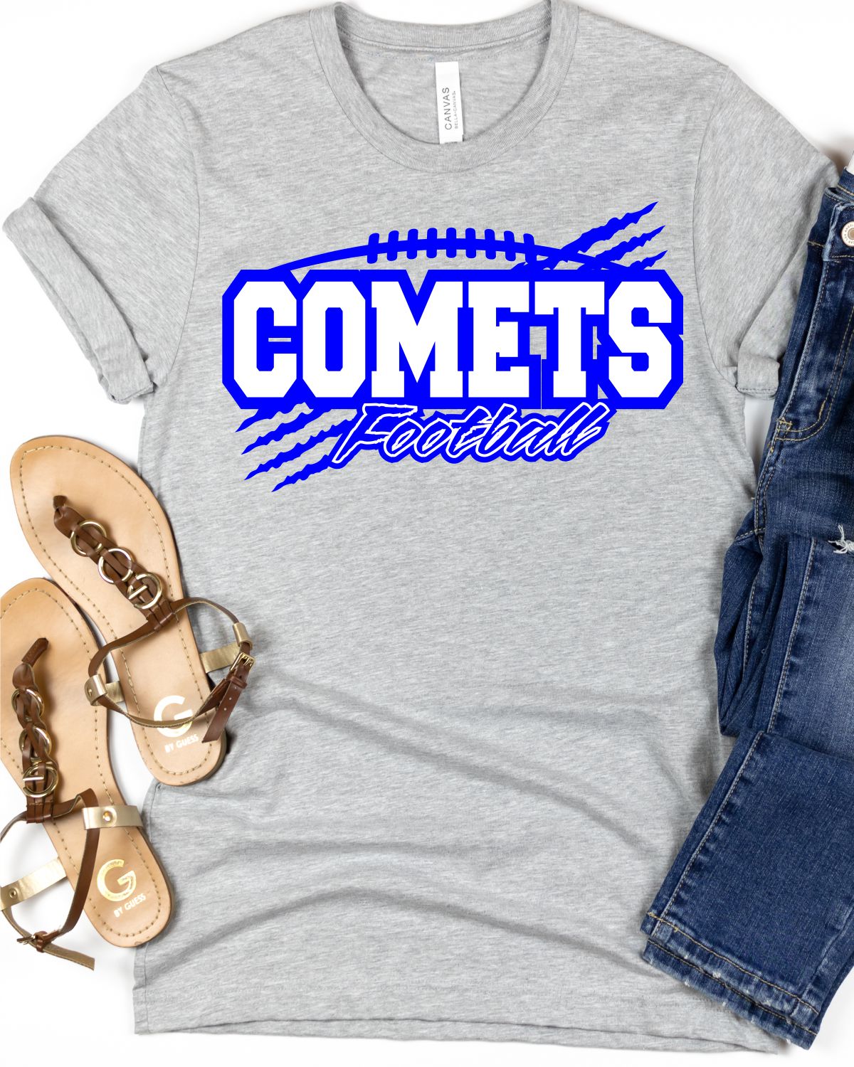 Comets Football Claw Marks Transfer - Rustic Grace Heat Transfer Company