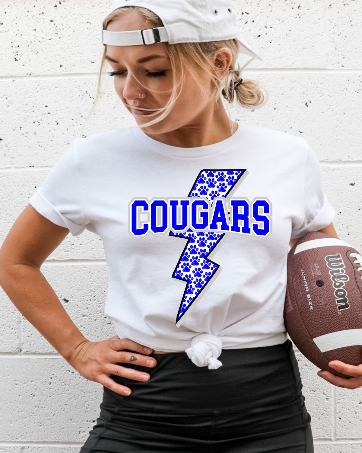 Cougars Lightning Bolt Transfer - Rustic Grace Heat Transfer Company