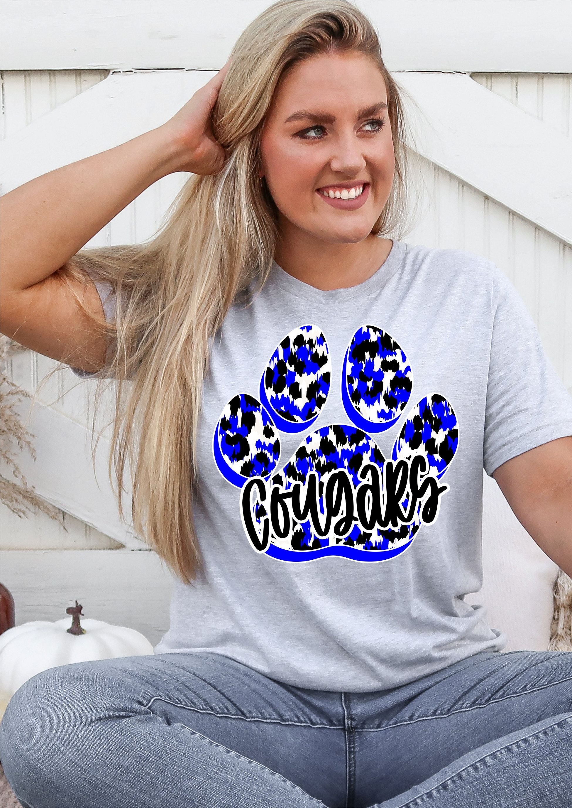 Cougars Paw Print Transfer - Rustic Grace Heat Transfer Company