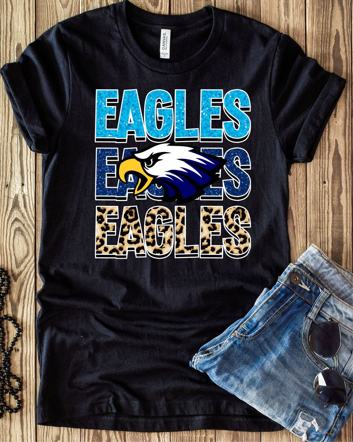 Eagles Repeating Mascot Logo Transfer - Rustic Grace Heat Transfer Company