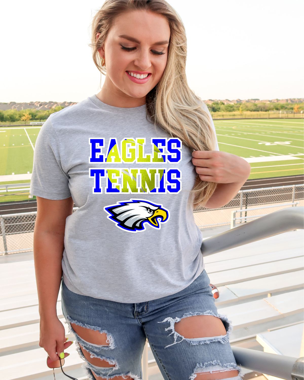 Eagles Tennis Words Transfer - Rustic Grace Heat Transfer Company