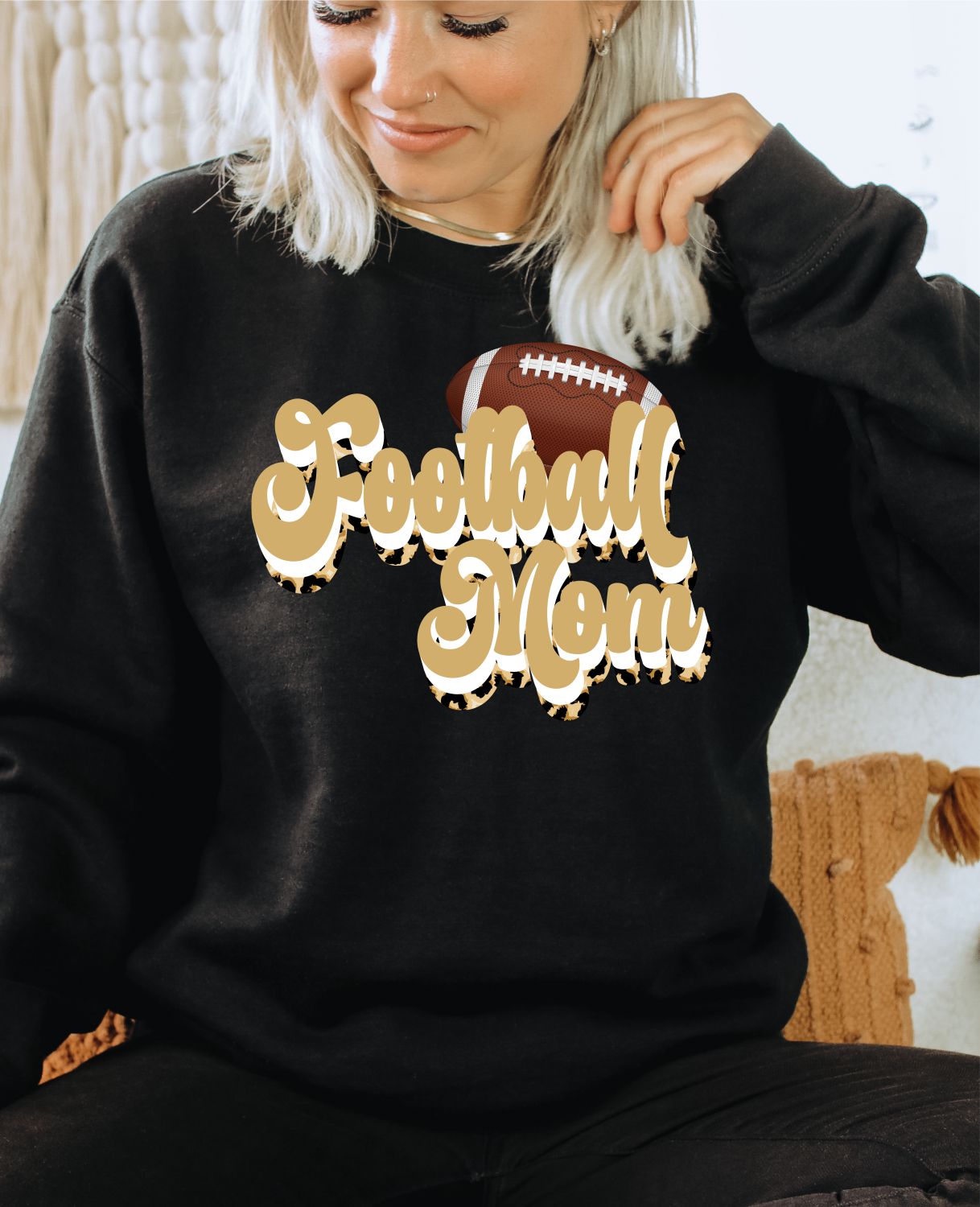 Football Mom Retro Word Transfer - Rustic Grace Heat Transfer Company