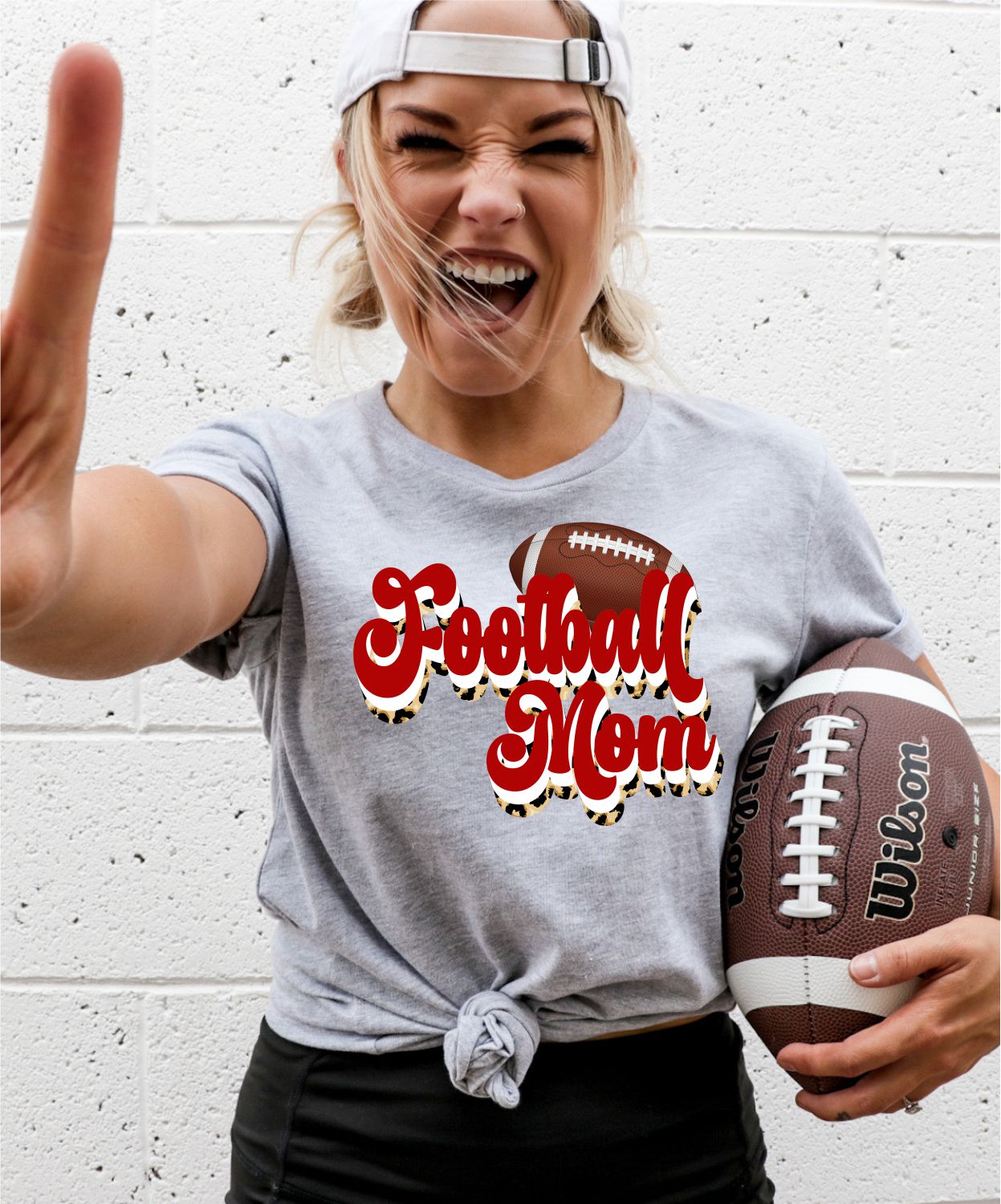 Football Mom Retro Word Transfer - Rustic Grace Heat Transfer Company