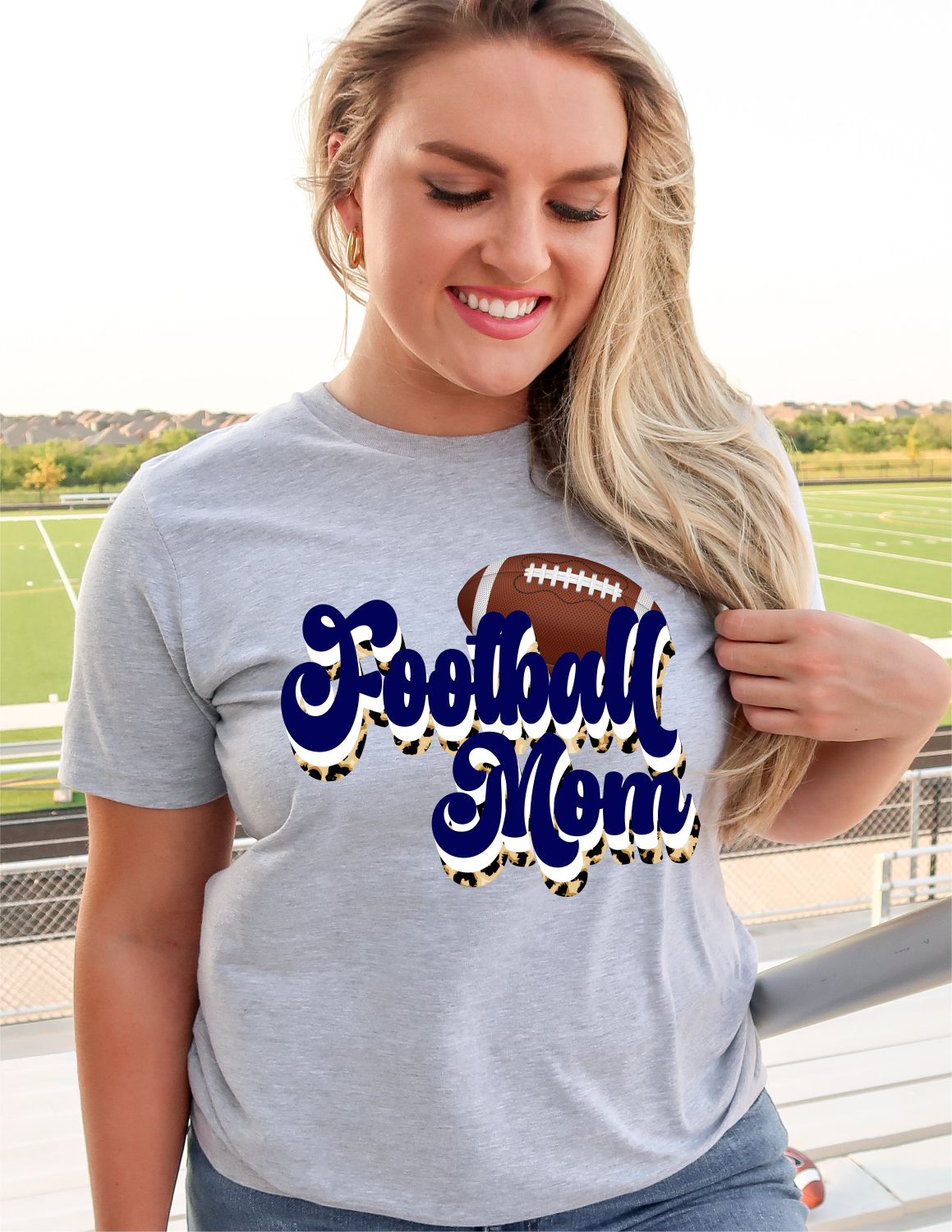 Football Mom Retro Word Transfer - Rustic Grace Heat Transfer Company