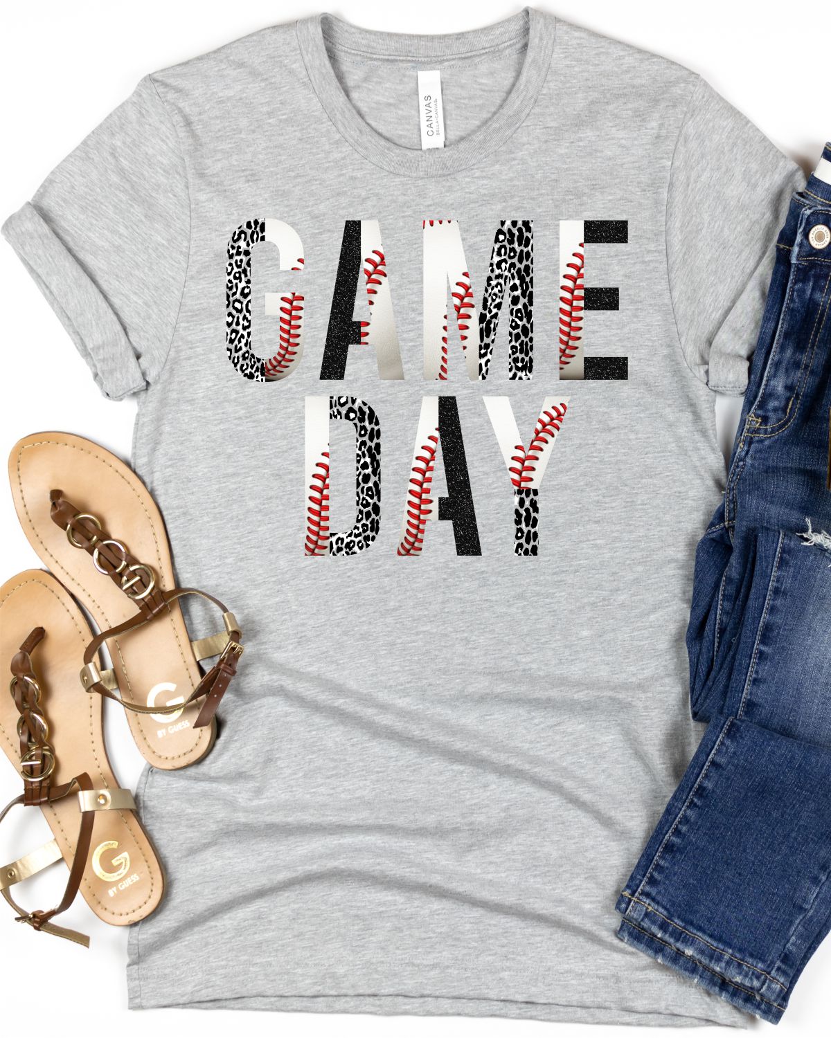 Game Day Baseball Split Lettering Transfer - Rustic Grace Heat Transfer Company