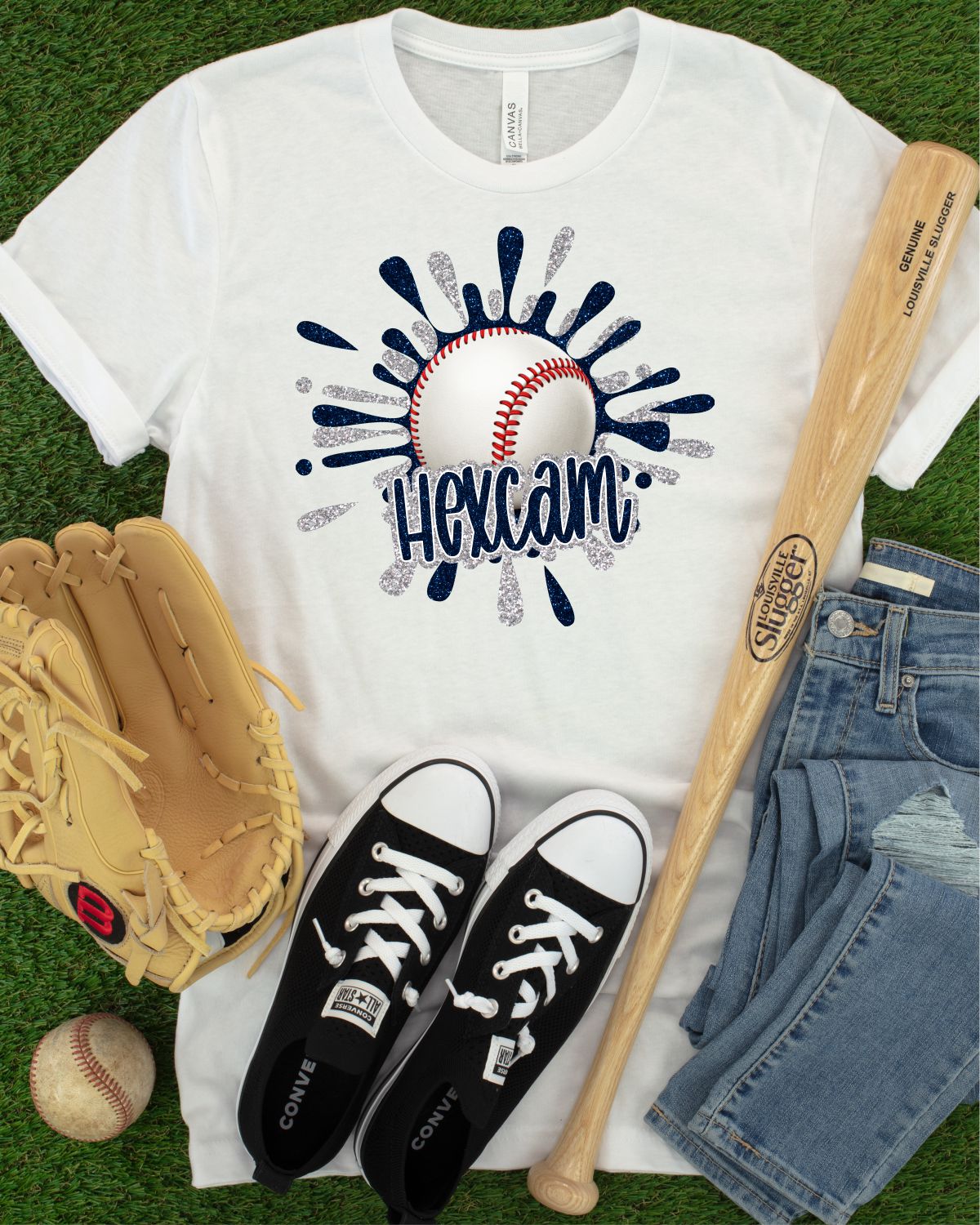 Hexcam Splatter Baseball Transfer - Rustic Grace Heat Transfer Company