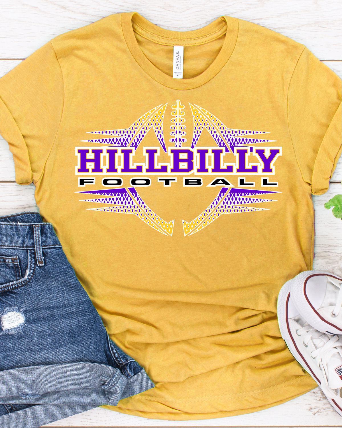 Hillbilly Football Halftone Transfer - Rustic Grace Heat Transfer Company