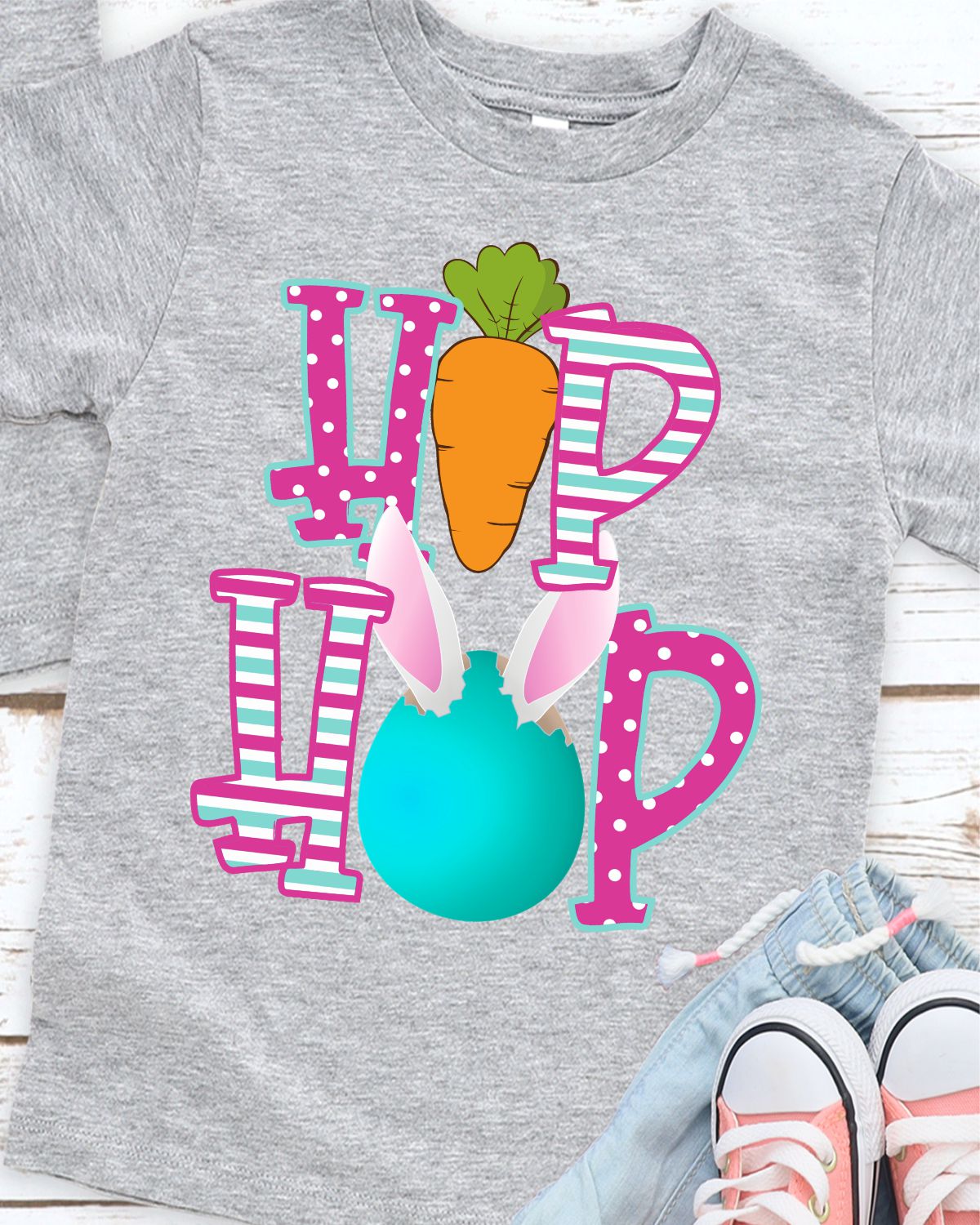 Hip Hop Bunny Egg Transfer - Rustic Grace Heat Transfer Company