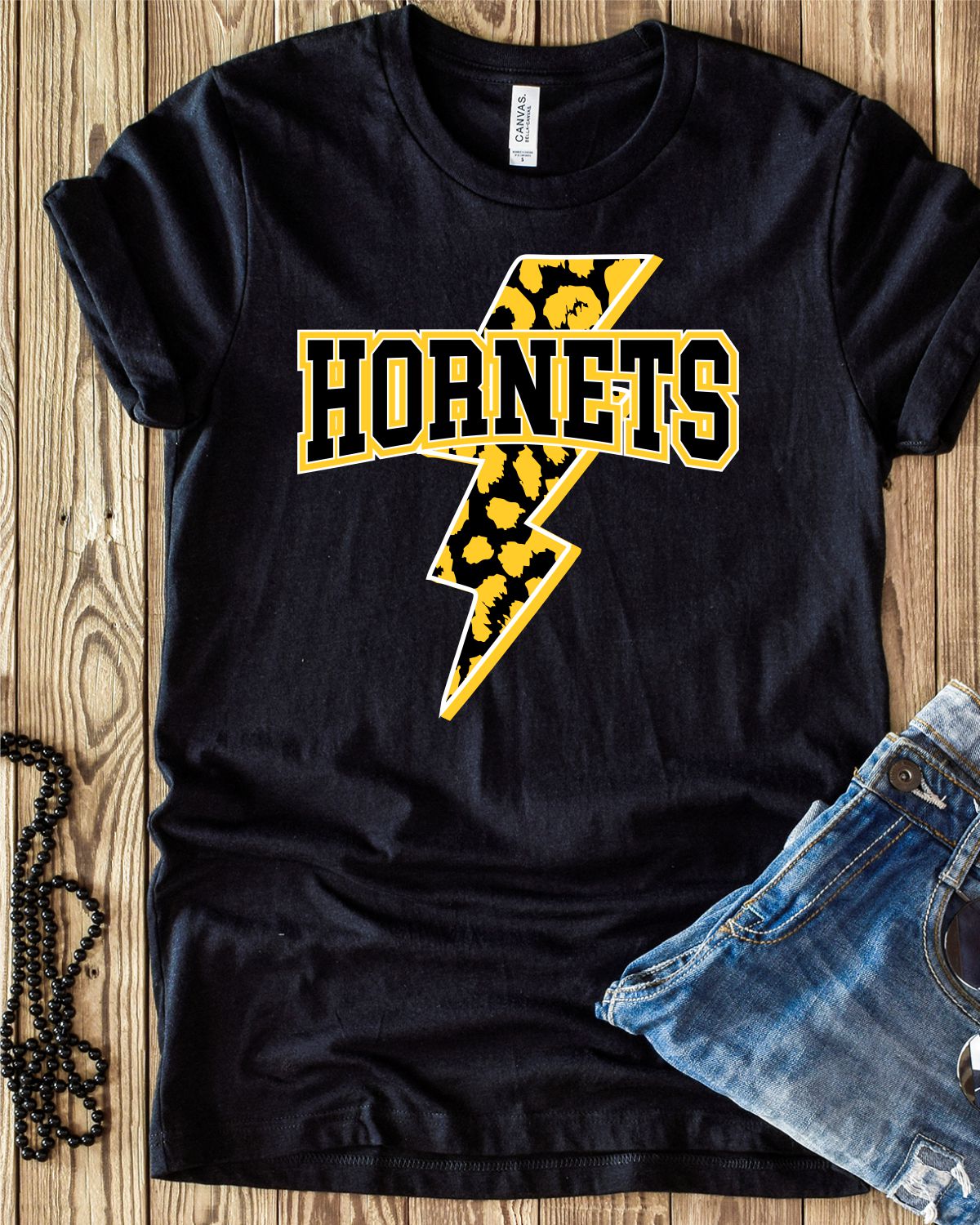 Hornets Lightning Bolt Transfer - Rustic Grace Heat Transfer Company