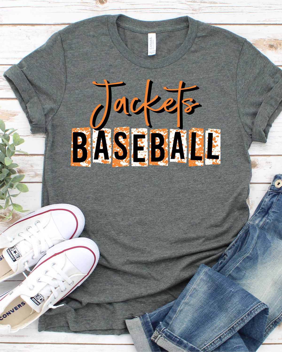 Jackets Baseball Grunge Lettering Transfer - Rustic Grace Heat Transfer Company