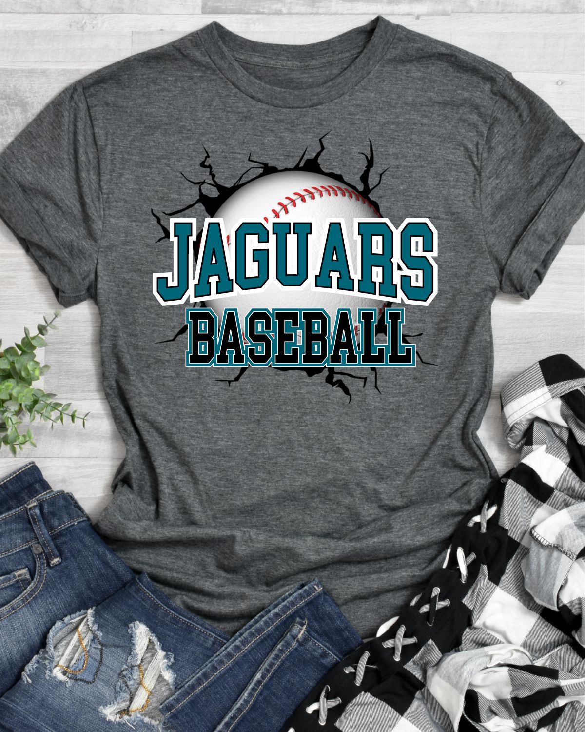 Jaguars Baseball Break Through Transfer - Rustic Grace Heat Transfer Company