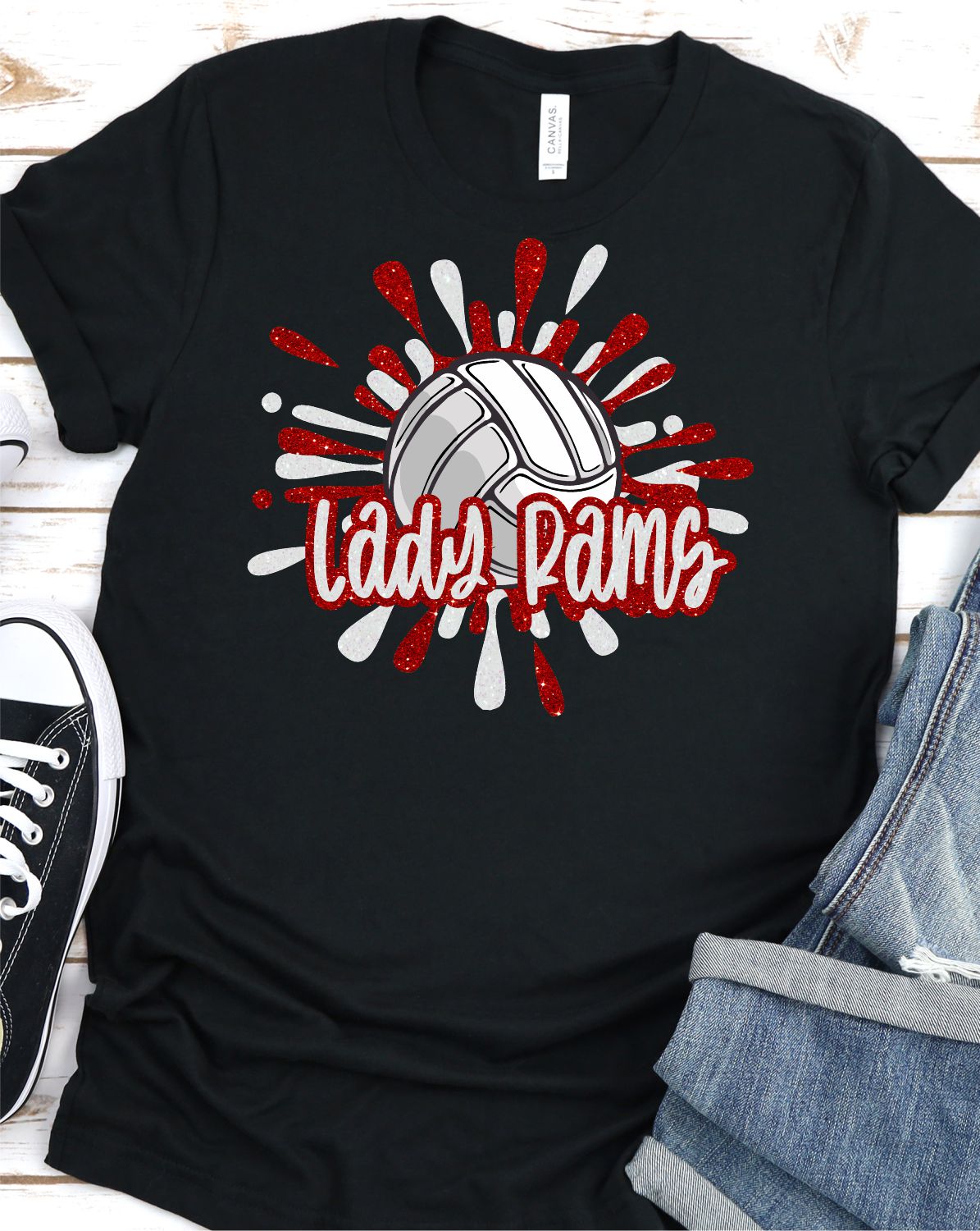 Lady Rams Volleyball Splatter Transfer - Rustic Grace Heat Transfer Company