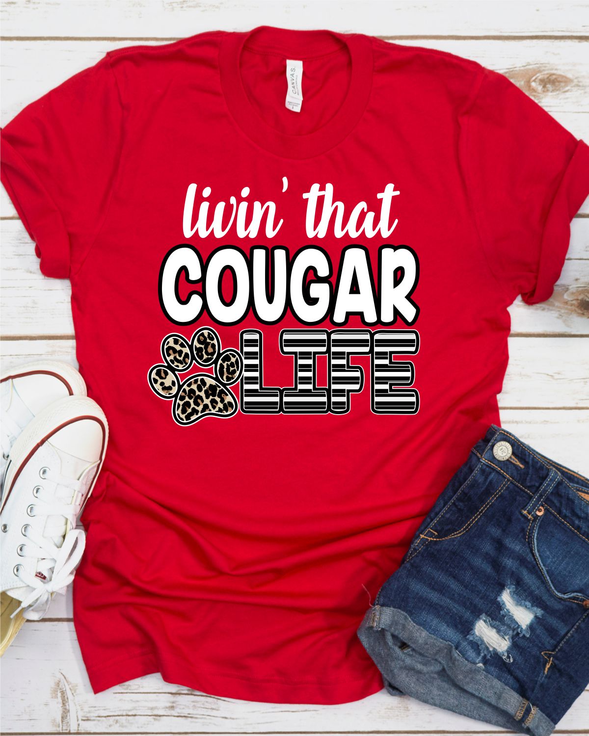 Livin' that Cougar Life Transfer - Rustic Grace Heat Transfer Company