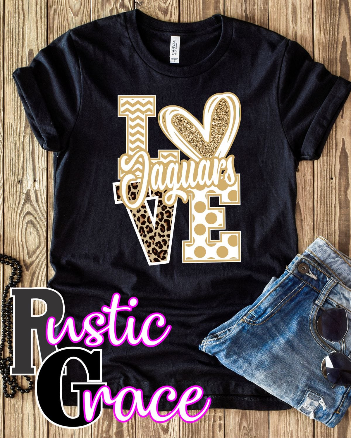 Love Jaguars Leopard V Transfer - Rustic Grace Heat Transfer Company