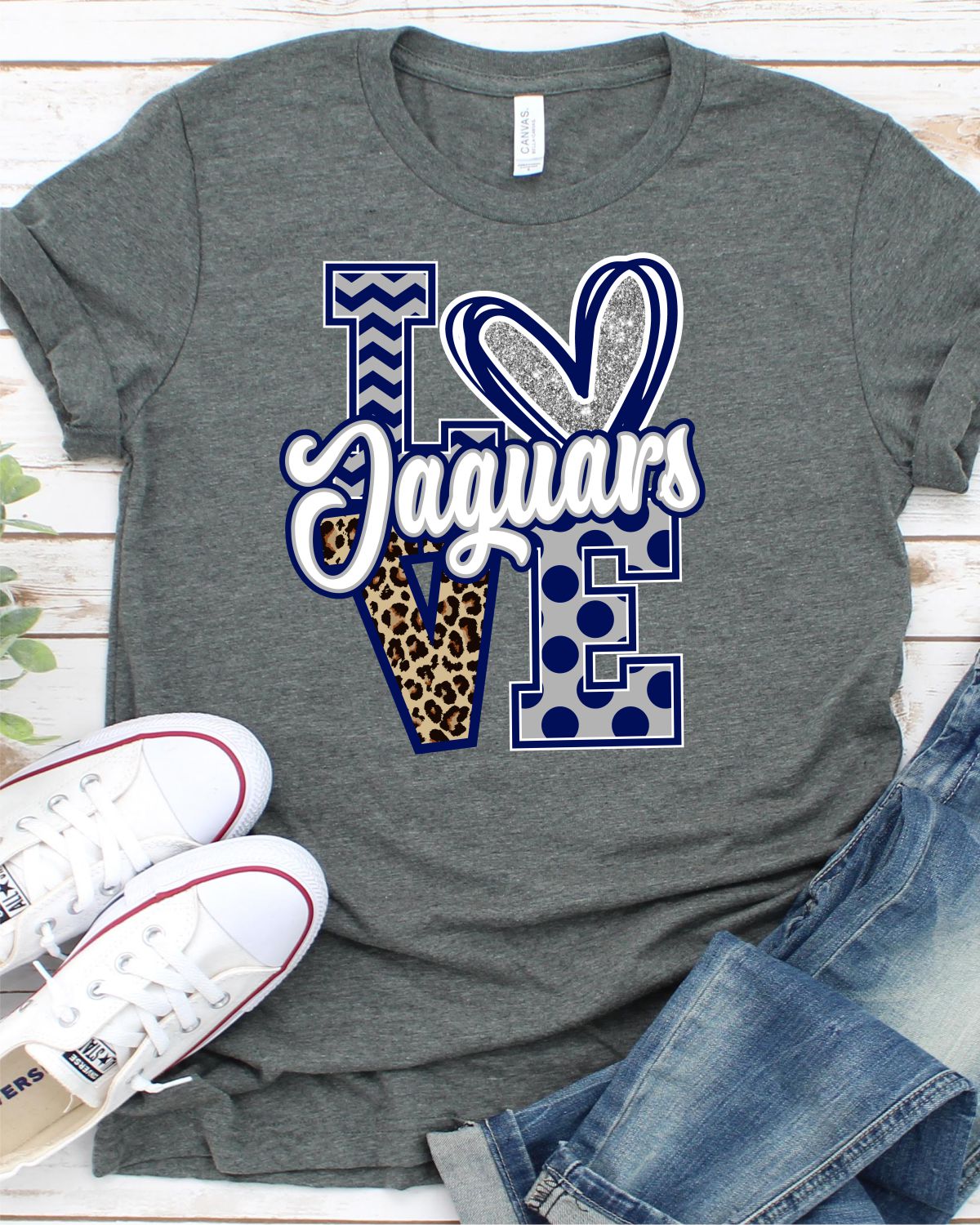 Love Jaguars Leopard V Transfer - Rustic Grace Heat Transfer Company