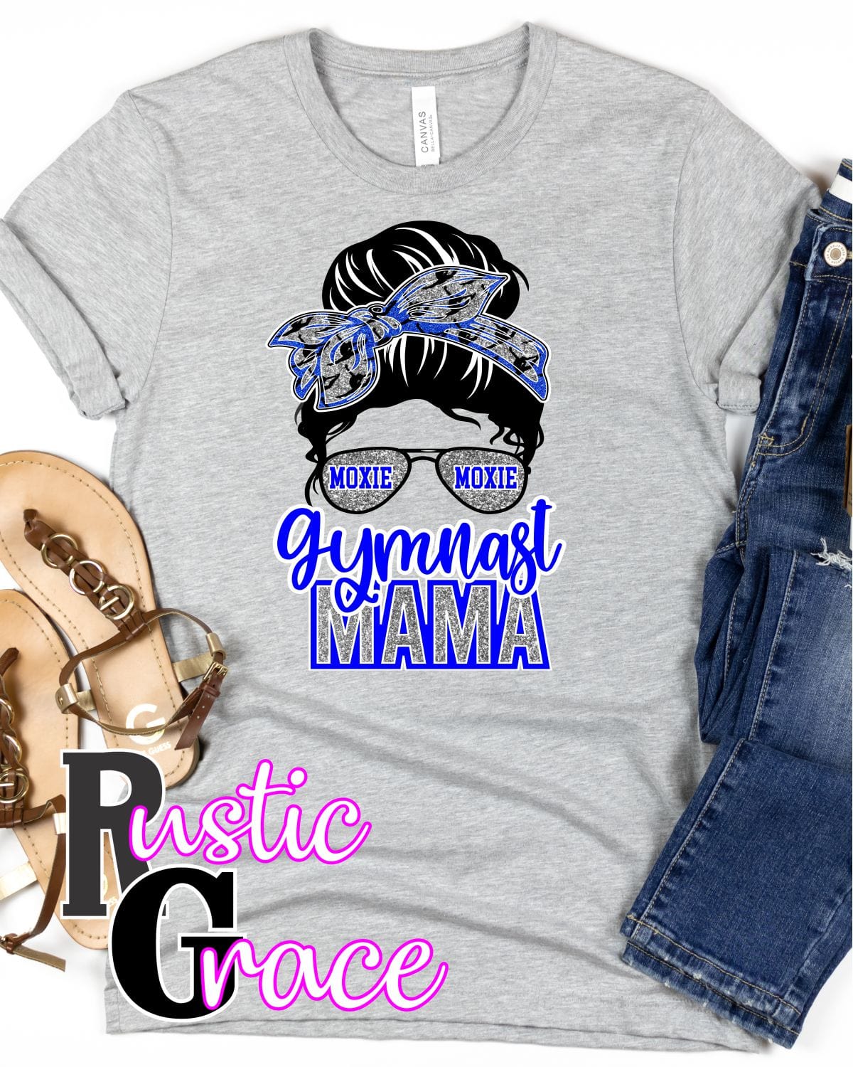 Moxie Gymnast Mama Transfer - Rustic Grace Heat Transfer Company