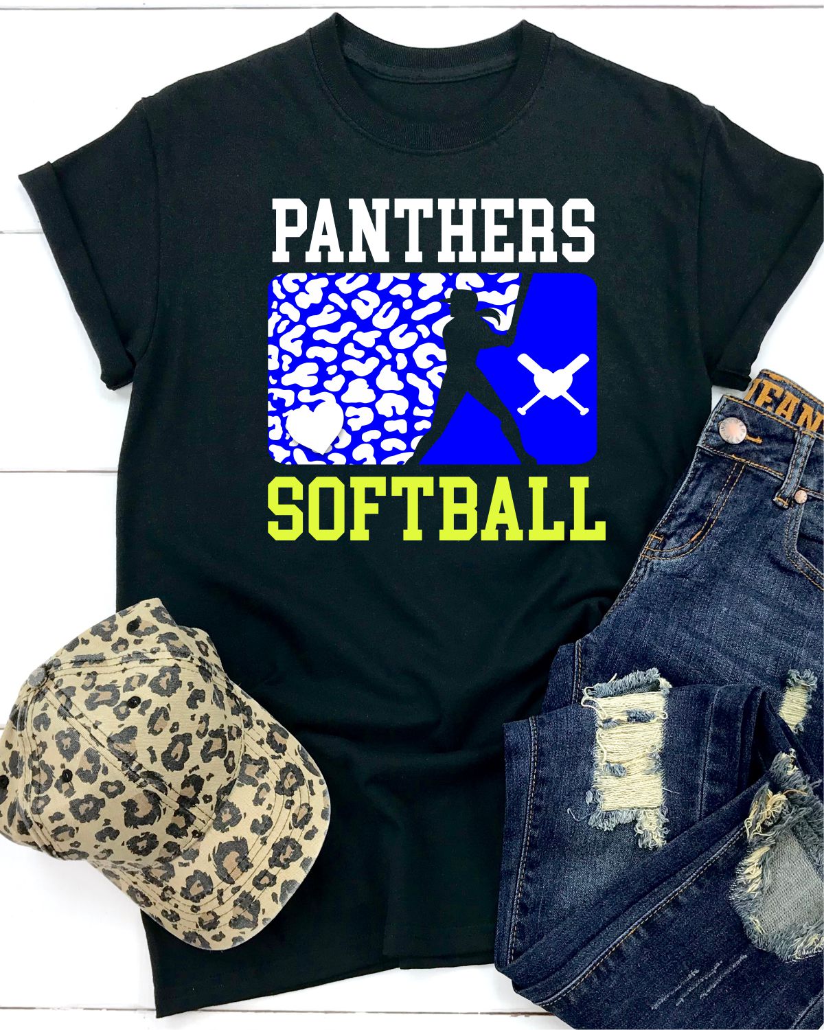 Panthers Leopard Softball Player DTF Transfer