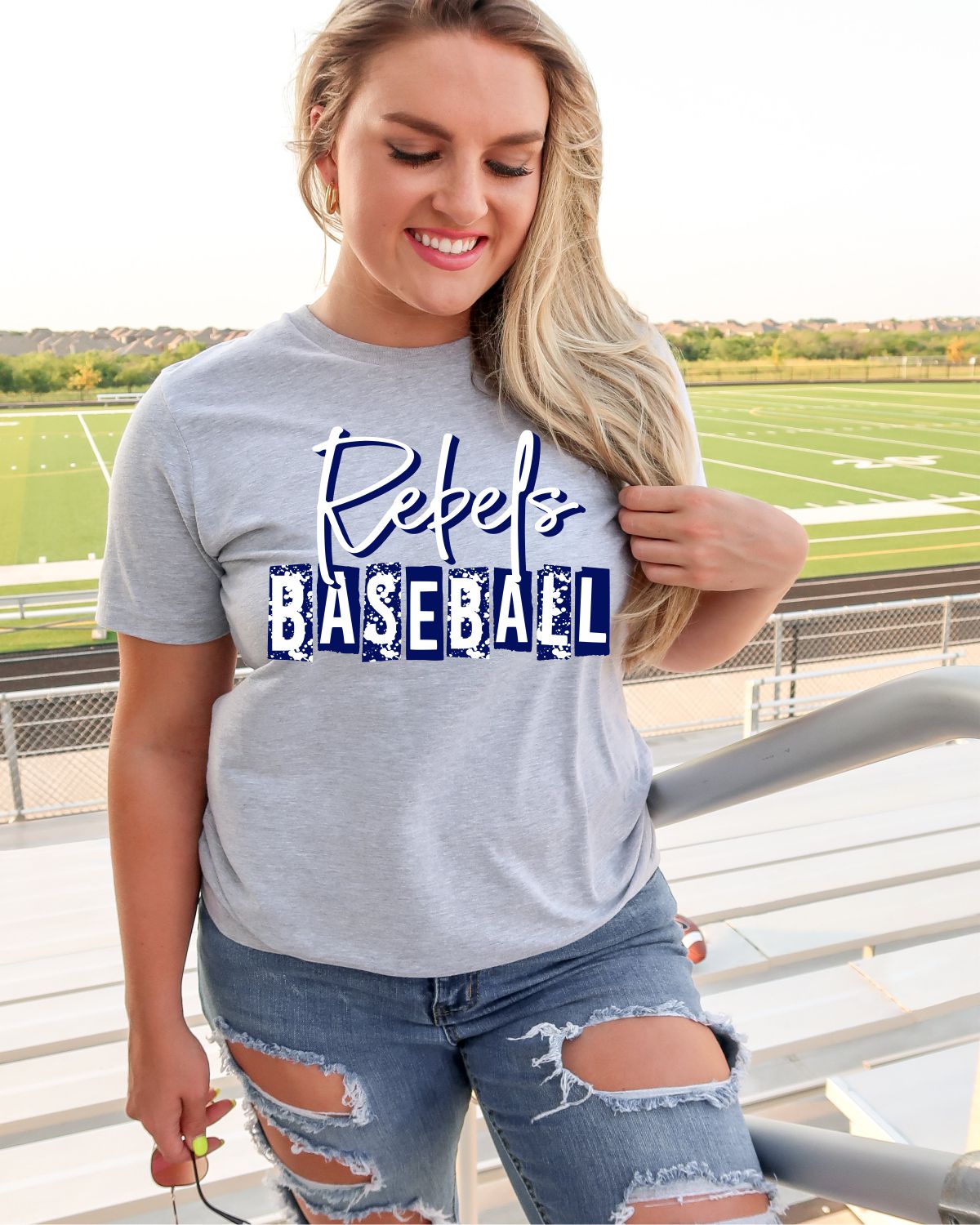 Rebels Baseball Grunge Lettering DTF Transfer