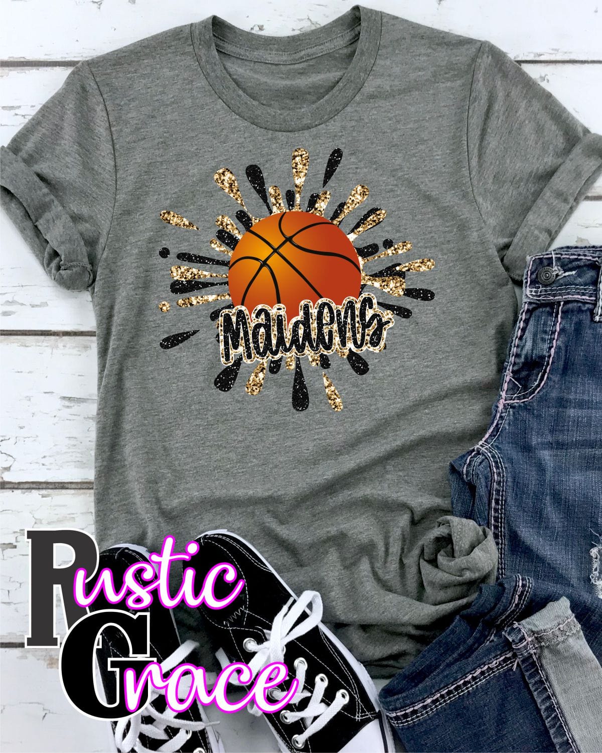 Rustic Grace Boutique Transfers Maidens Basketball Splatter Transfer heat transfers vinyl transfers iron on transfers screenprint transfer sublimation transfer dtf transfers digital laser transfers white toner transfers heat press transfers