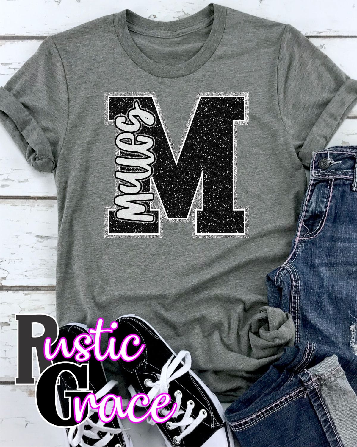 Rustic Grace Boutique Transfers Mules Glitter Letter Transfer heat transfers vinyl transfers iron on transfers screenprint transfer sublimation transfer dtf transfers digital laser transfers white toner transfers heat press transfers