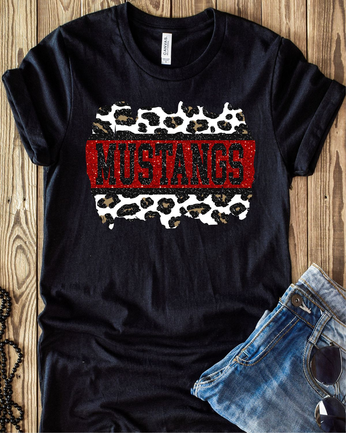 Rustic Grace Boutique Transfers Mustangs Leopard Glitter Swash Transfer heat transfers vinyl transfers iron on transfers screenprint transfer sublimation transfer dtf transfers digital laser transfers white toner transfers heat press transfers