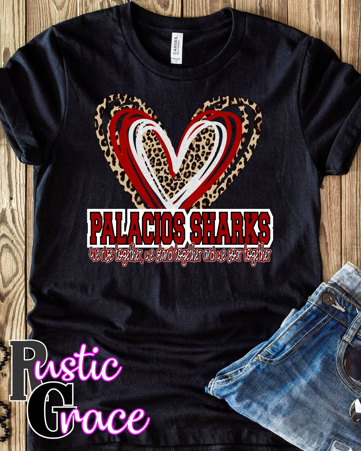 Rustic Grace Boutique Transfers Palacios Sharks Triple Heart Transfer heat transfers vinyl transfers iron on transfers screenprint transfer sublimation transfer dtf transfers digital laser transfers white toner transfers heat press transfers