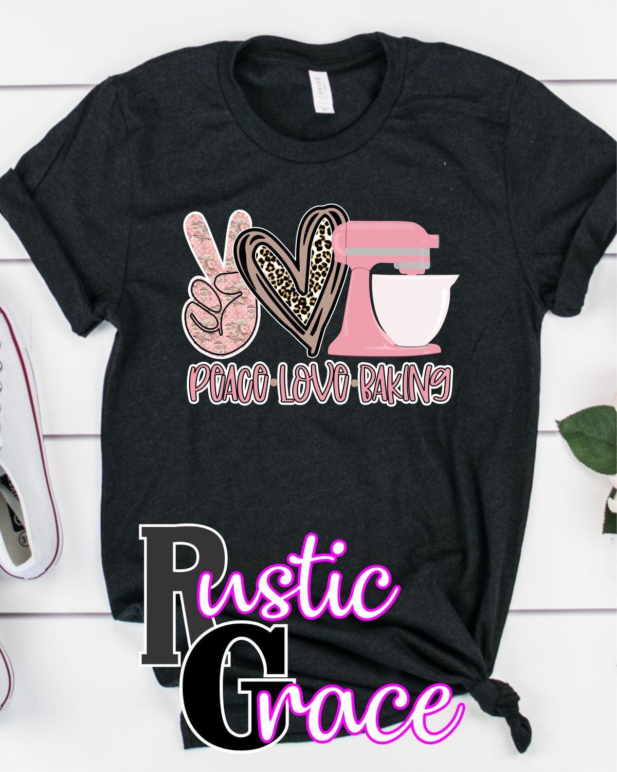 Rustic Grace Boutique Transfers Peace Love Baking Transfer heat transfers vinyl transfers iron on transfers screenprint transfer sublimation transfer dtf transfers digital laser transfers white toner transfers heat press transfers