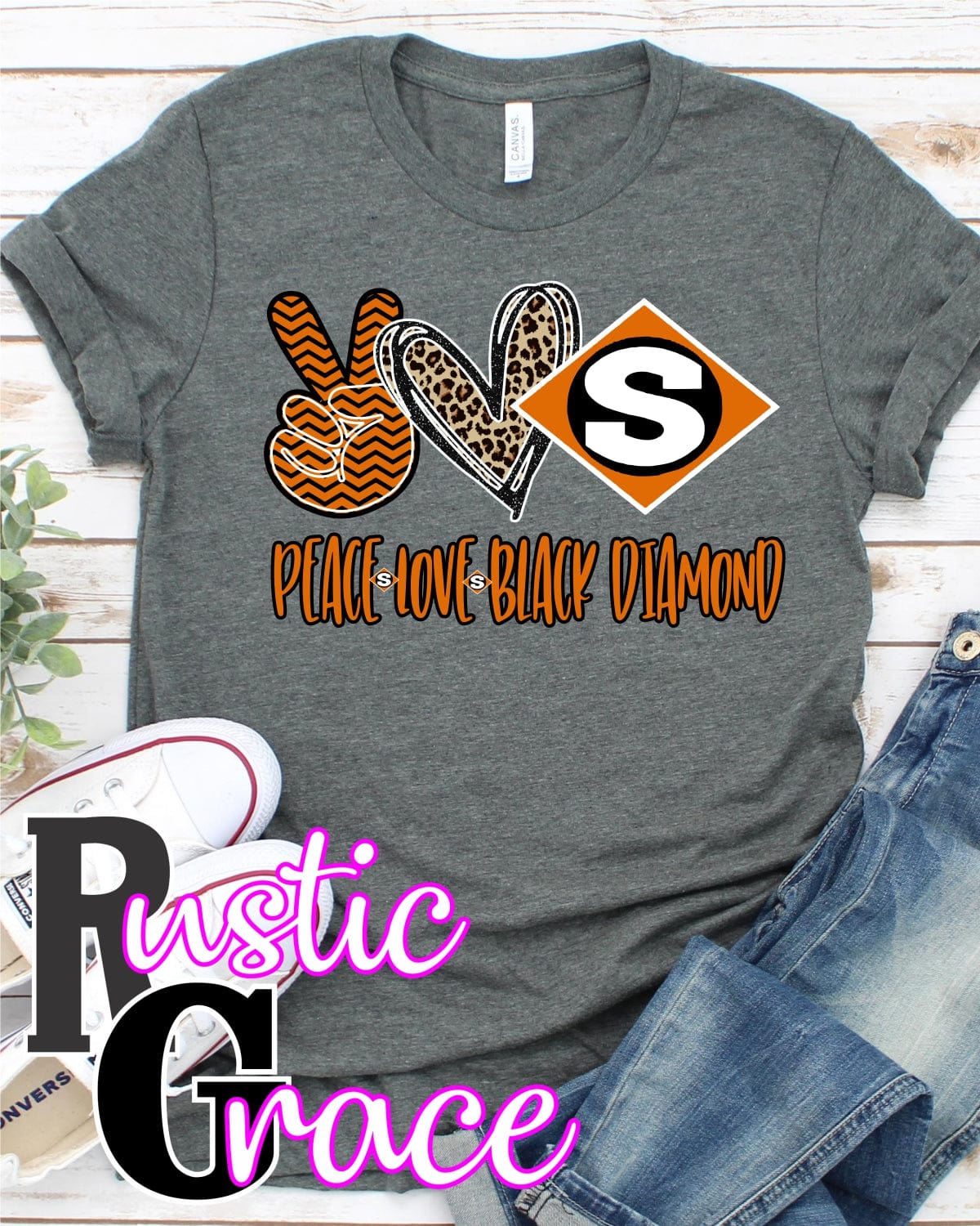 Rustic Grace Boutique Transfers Peace Love Black Diamond Transfer heat transfers vinyl transfers iron on transfers screenprint transfer sublimation transfer dtf transfers digital laser transfers white toner transfers heat press transfers